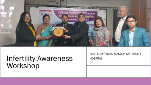 Dr. Shabana Khatun speaking on fertility solutions at infertility workshop in Dhaka